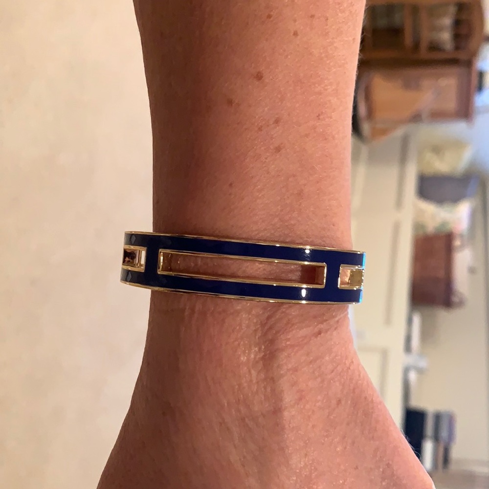 Jcrew navy and gold bangle bracelet